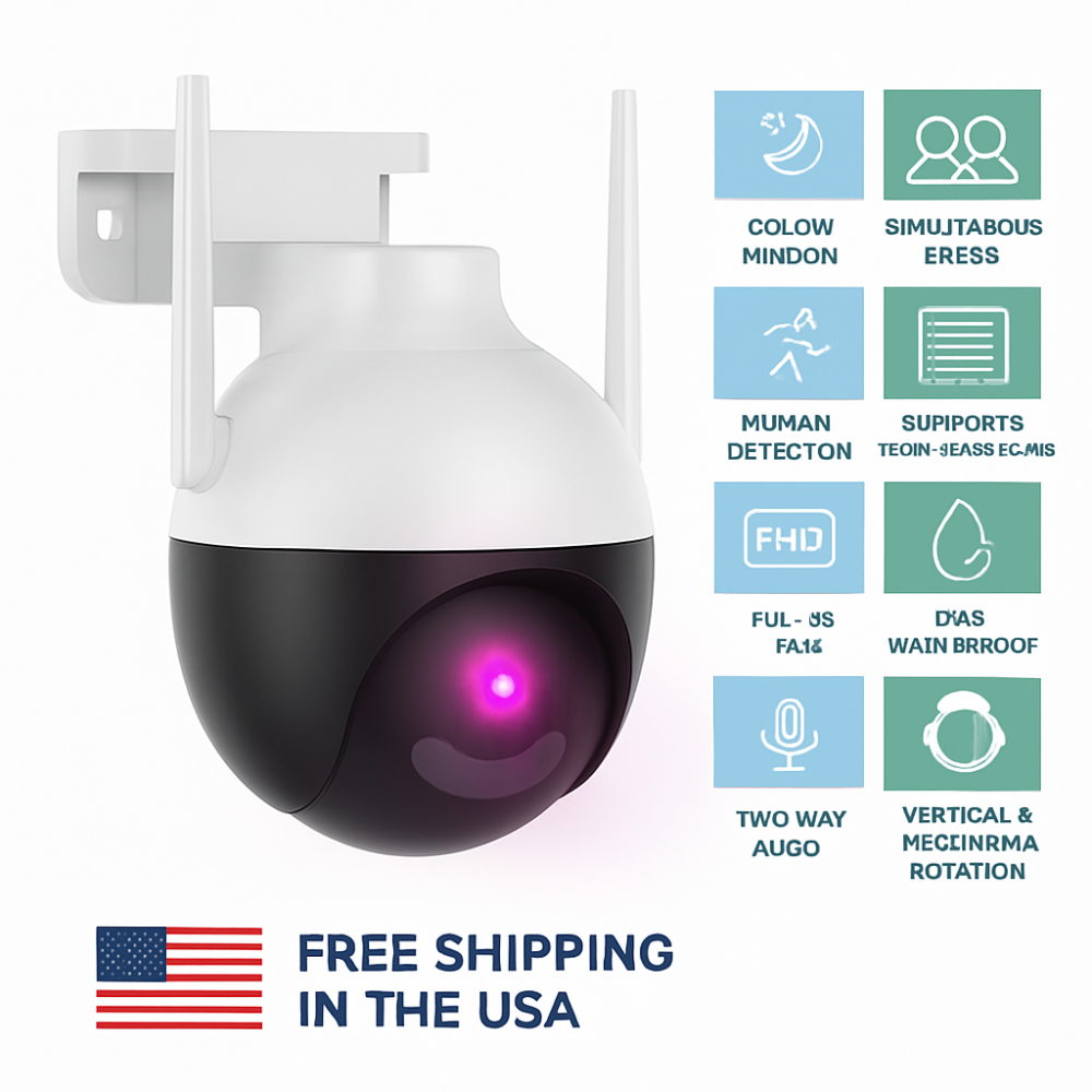 ExaHome Smart Guard - 4K Wireless Outdoor Security Camera (Night Vision & AI Detection)